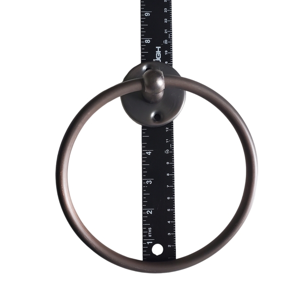 NEW Elegant Home Classic Towel Ring For Bathroom Wall Metal Oil Rubbed Bronze - Picture 7 of 9